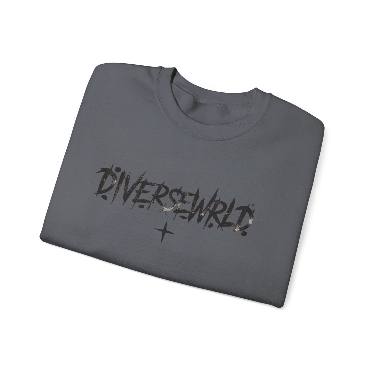 Diverseworld Crewneck Sweatshirt – Grunge Angel Graphic & "Lost in My Mind" Back Print