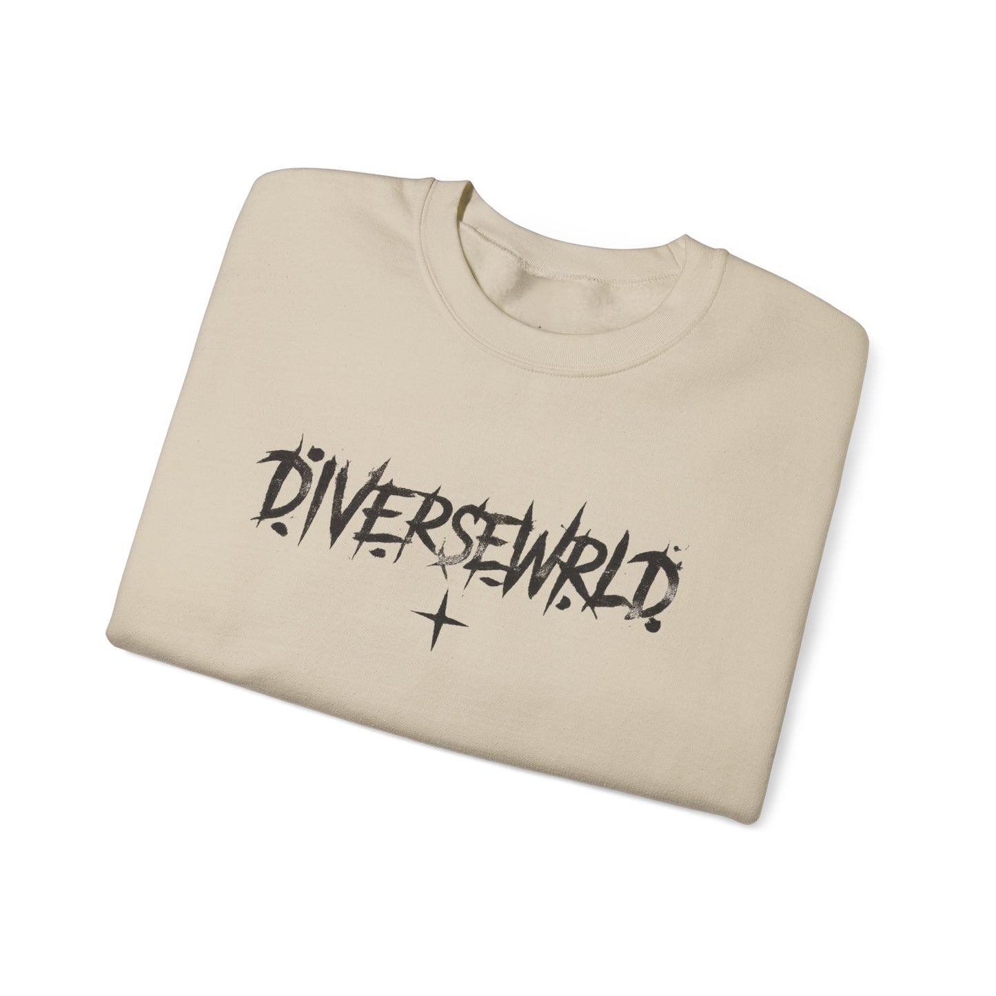 Diverseworld Crewneck Sweatshirt – Grunge Angel Graphic & "Lost in My Mind" Back Print