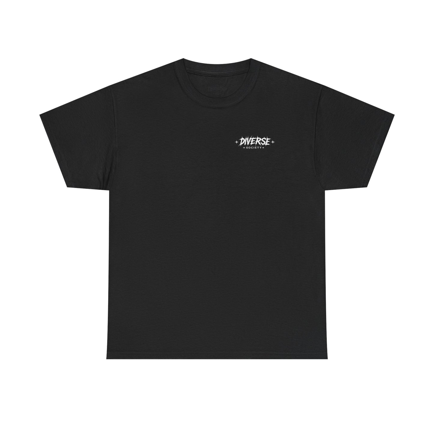 Diverse Society Graphic Tee — Globe Logo Chest + Back Print