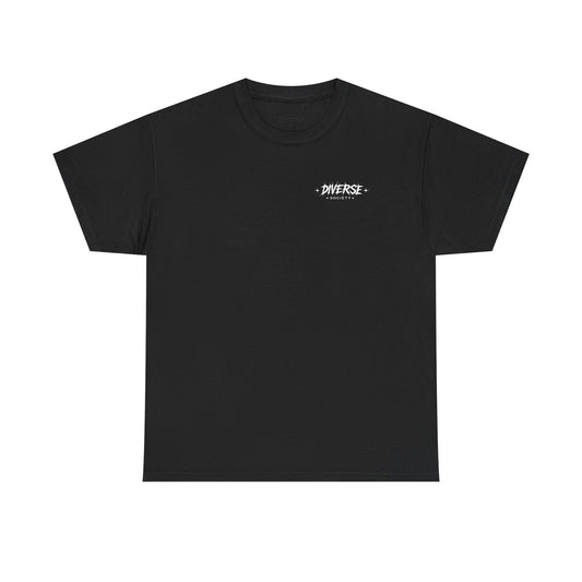 Diverse Society Graphic Tee — Globe Logo Chest + Back Print
