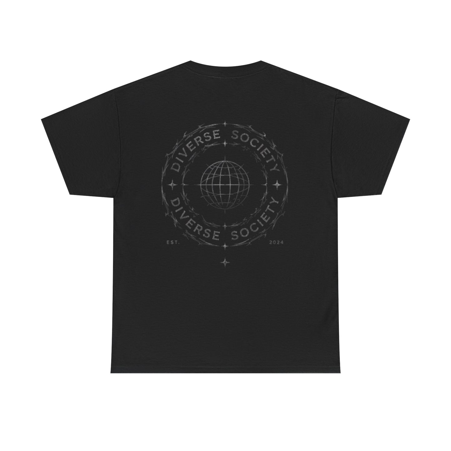 Diverse Society Graphic Tee — Globe Logo Chest + Back Print