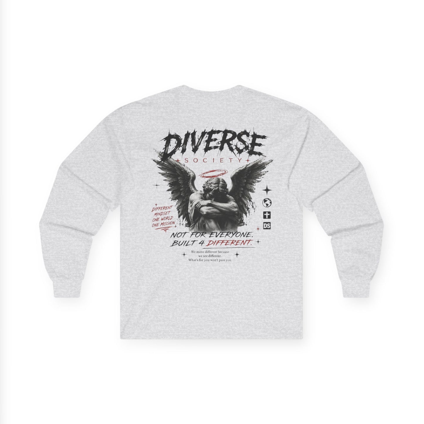 Diversewrld Long Sleeve Tee — Angel Wings Graphic Streetwear