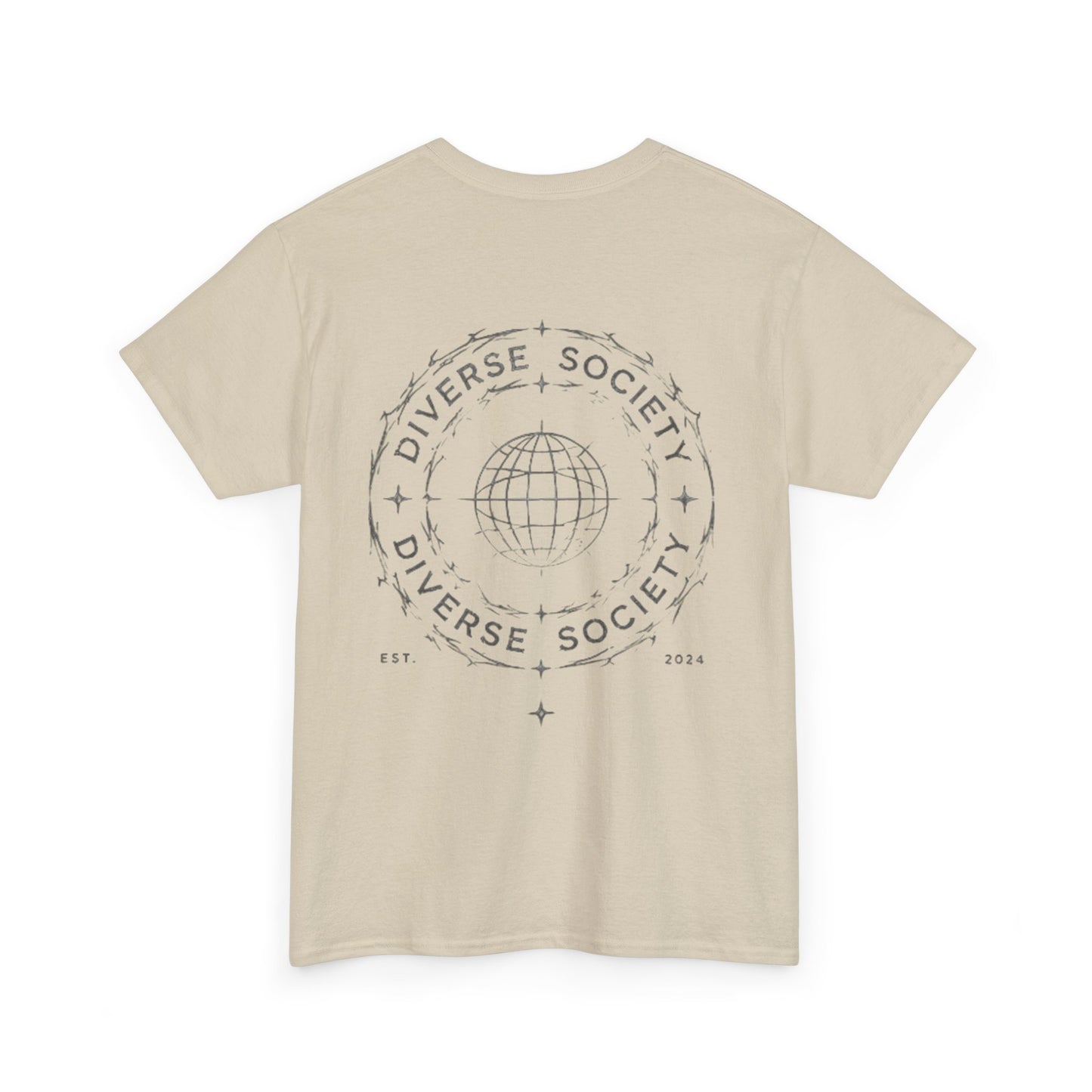 Diverse Society Graphic Tee — Globe Logo Chest + Back Print