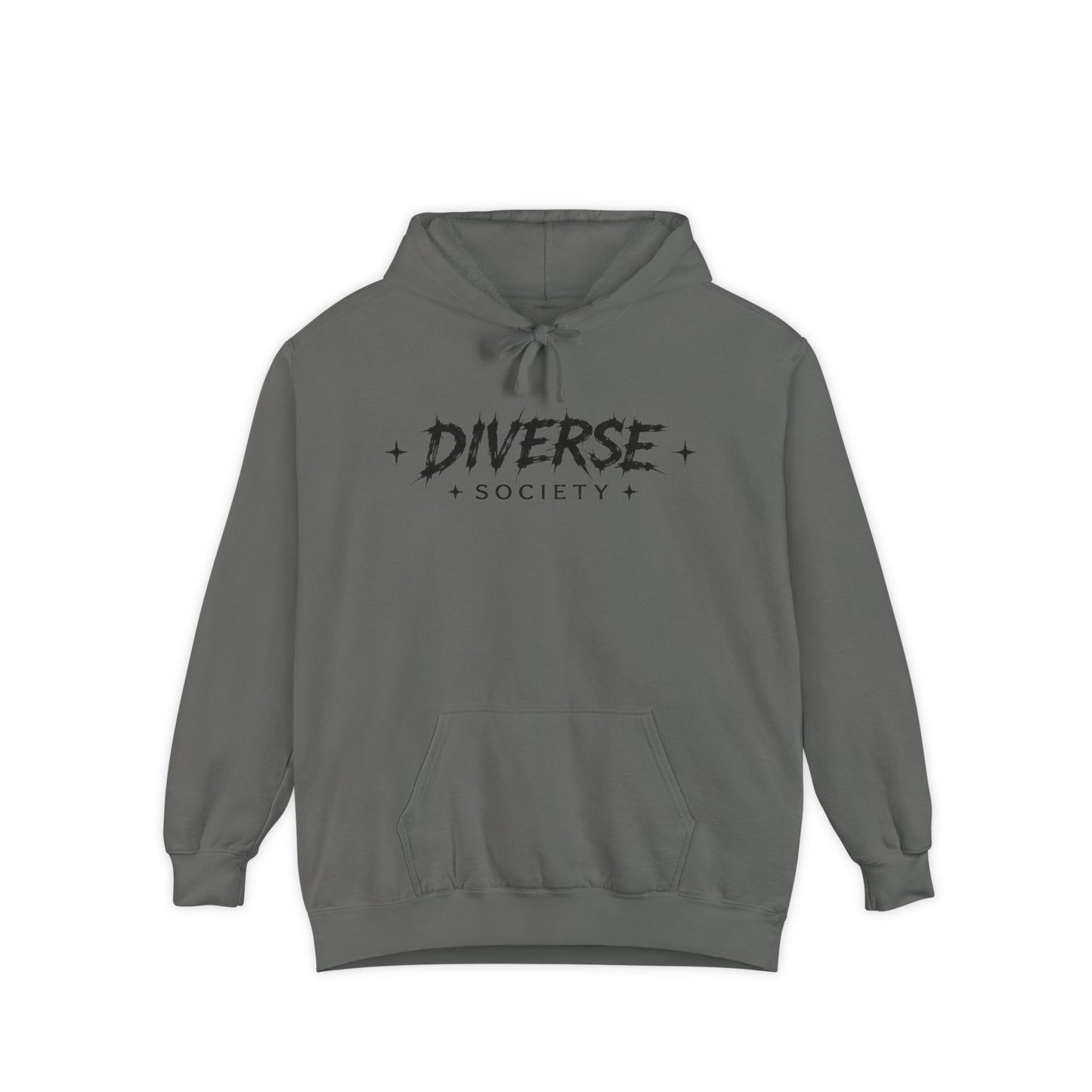 Diverse Society Hoodie — Minimalist Black Logo Pullover