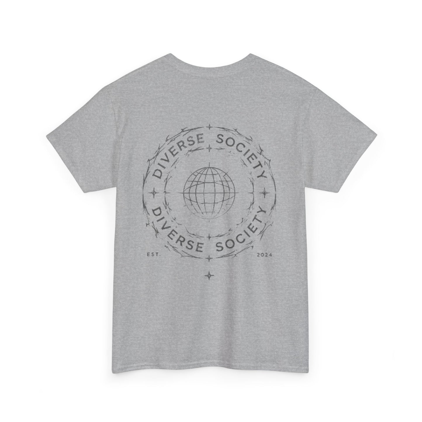 Diverse Society Graphic Tee — Globe Logo Chest + Back Print