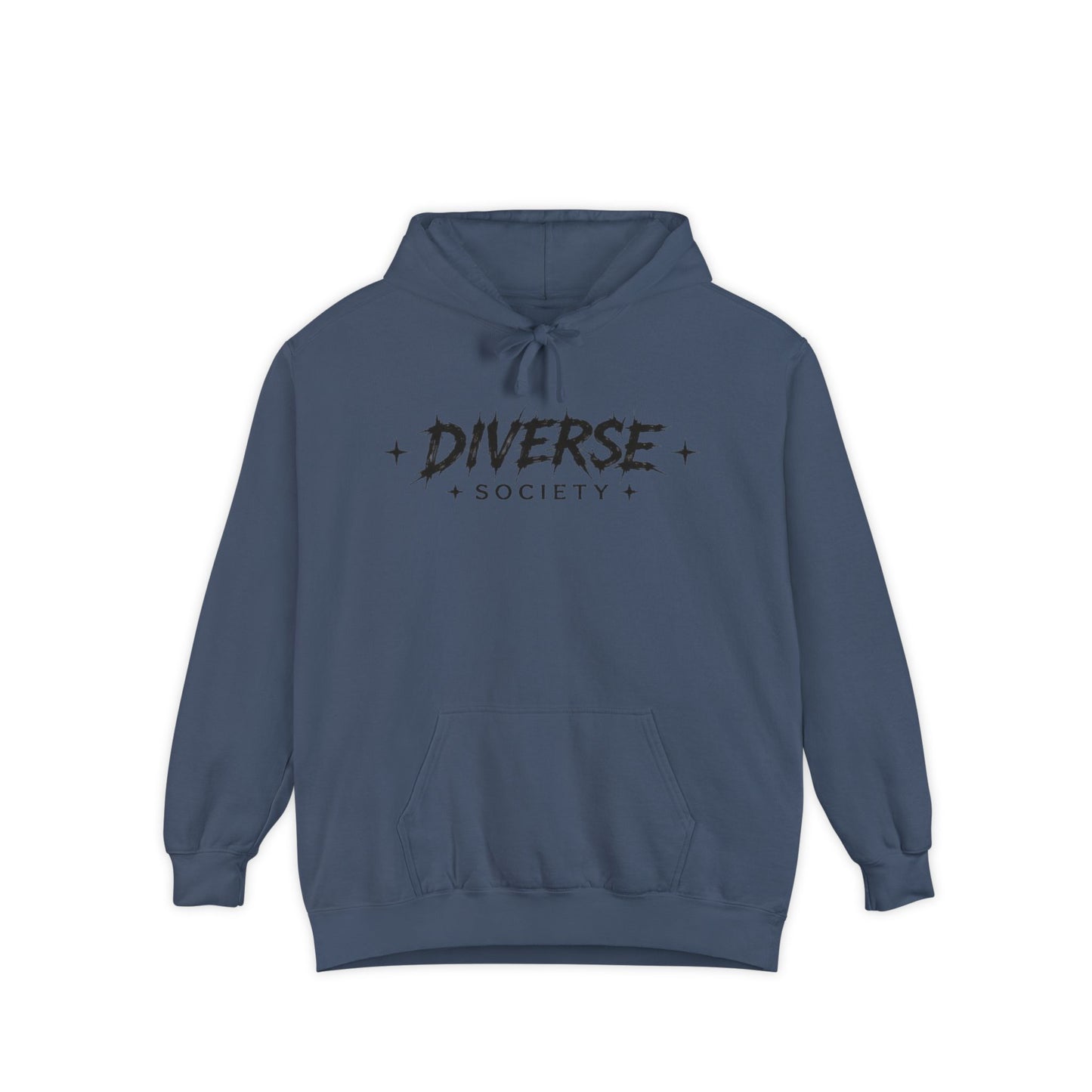 Diverse Society Hoodie — Minimalist Black Logo Pullover