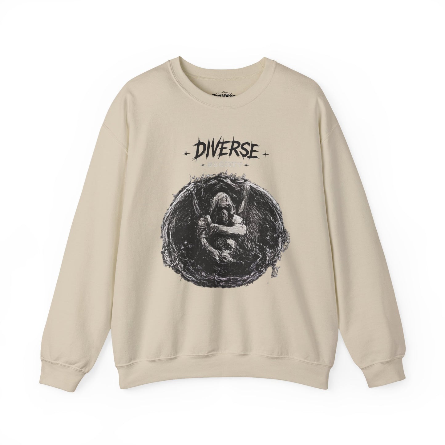 Crewneck Sweatshirt — 'DIVERSE' Artistic Circle Graphic
