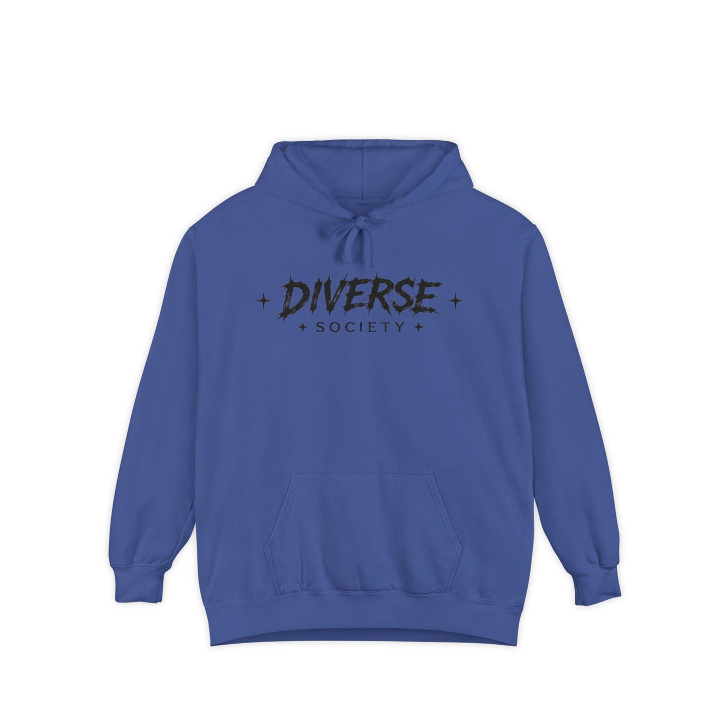 Diverse Society Hoodie — Minimalist Black Logo Pullover
