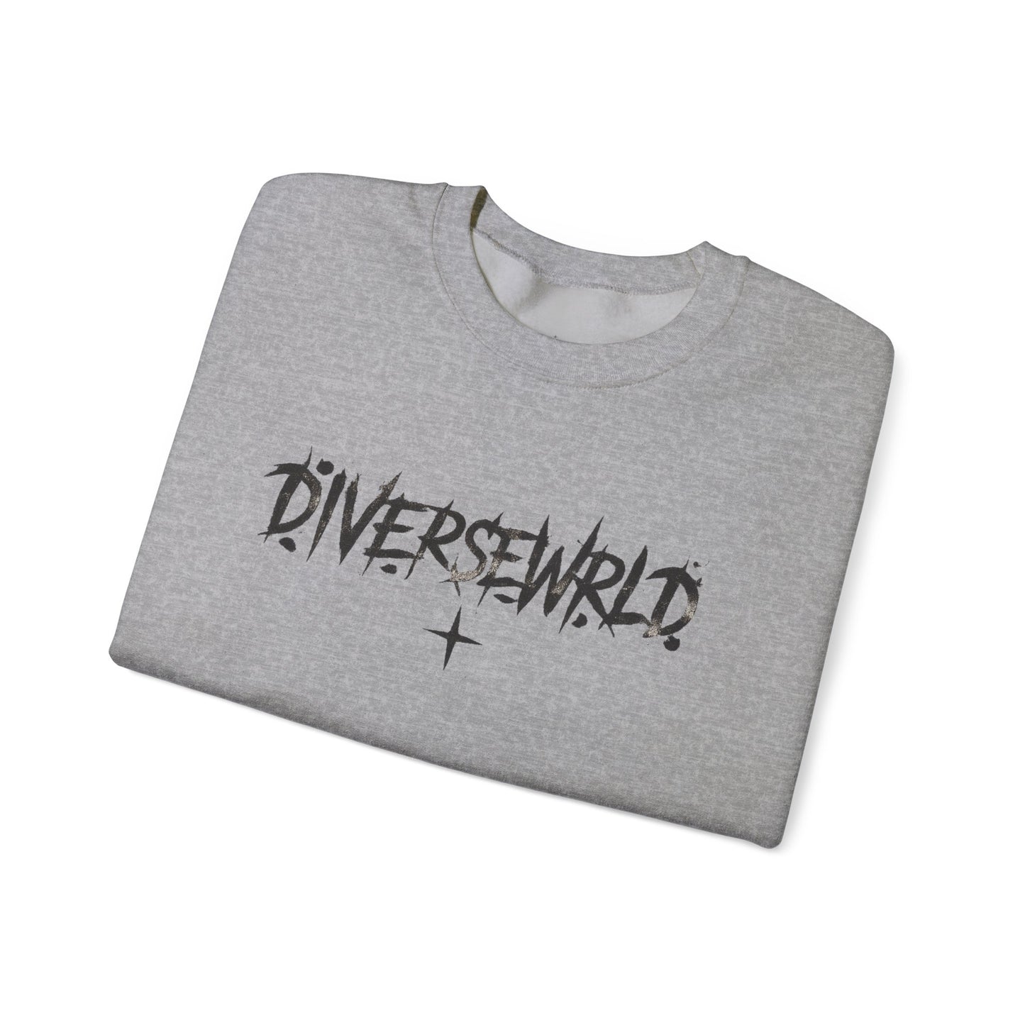Diverseworld Crewneck Sweatshirt – Grunge Angel Graphic & "Lost in My Mind" Back Print