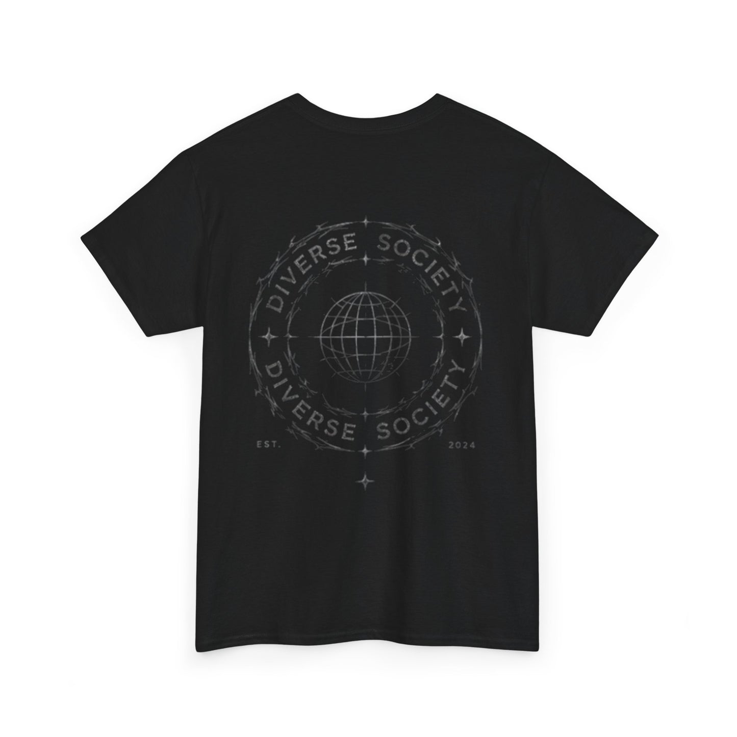 Diverse Society Graphic Tee — Globe Logo Chest + Back Print