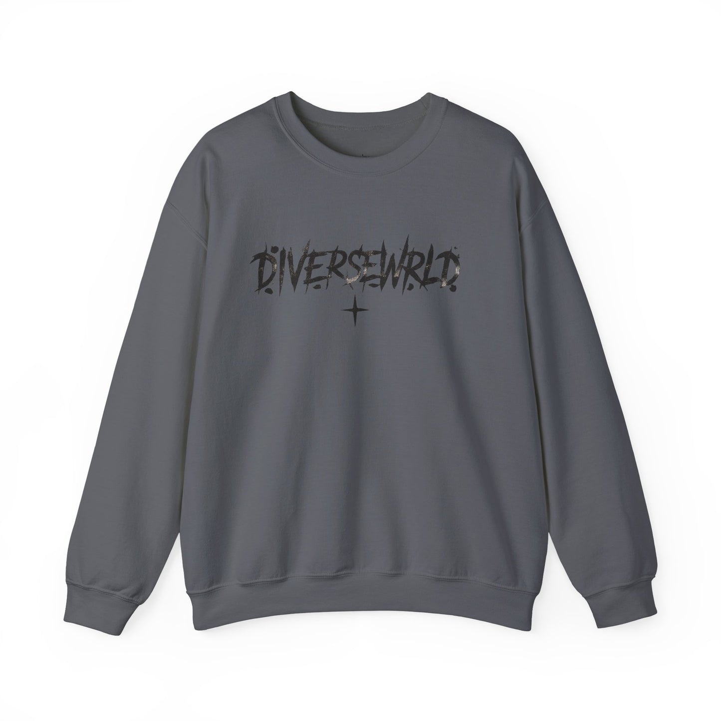 Diverseworld Crewneck Sweatshirt – Grunge Angel Graphic & "Lost in My Mind" Back Print