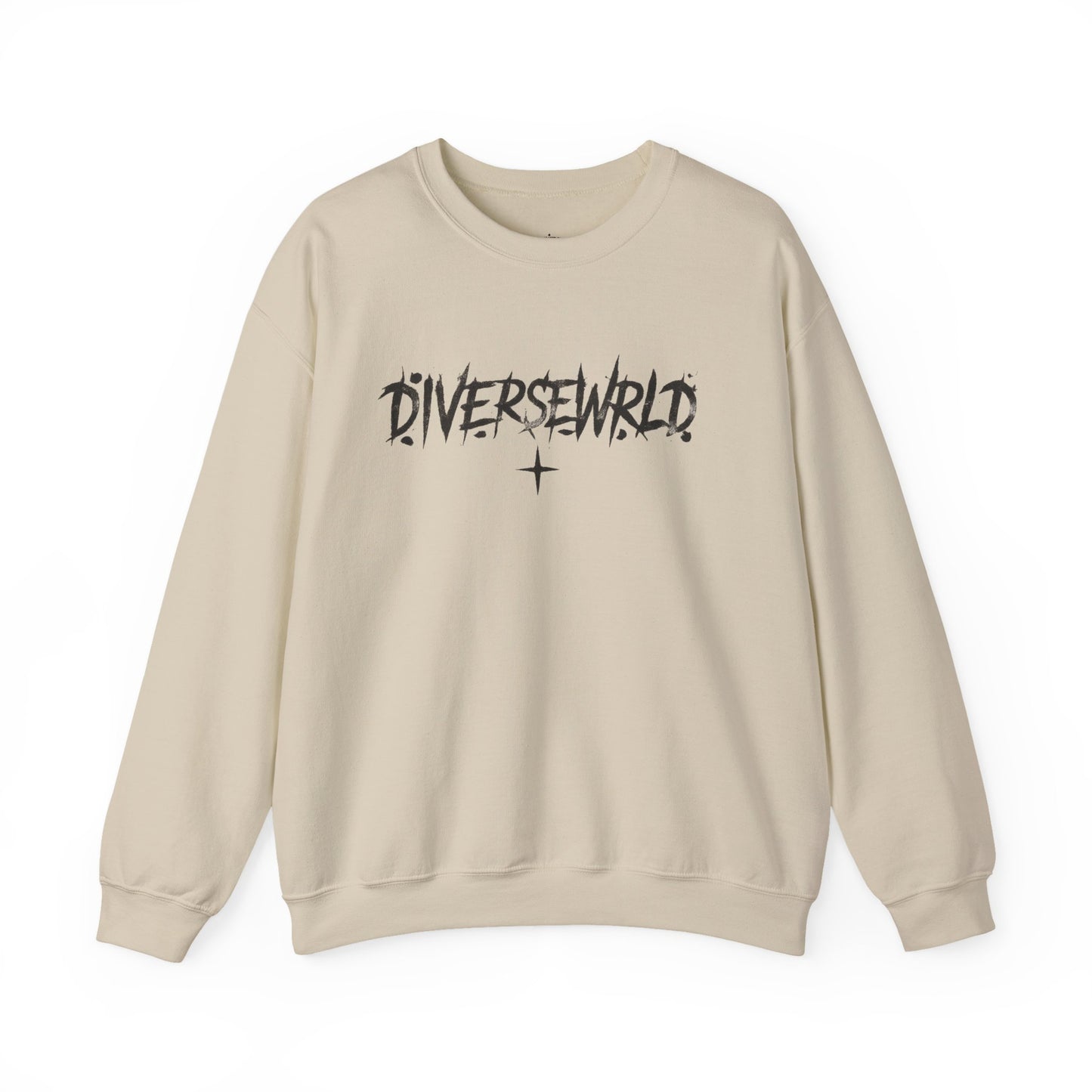 Diverseworld Crewneck Sweatshirt – Grunge Angel Graphic & "Lost in My Mind" Back Print