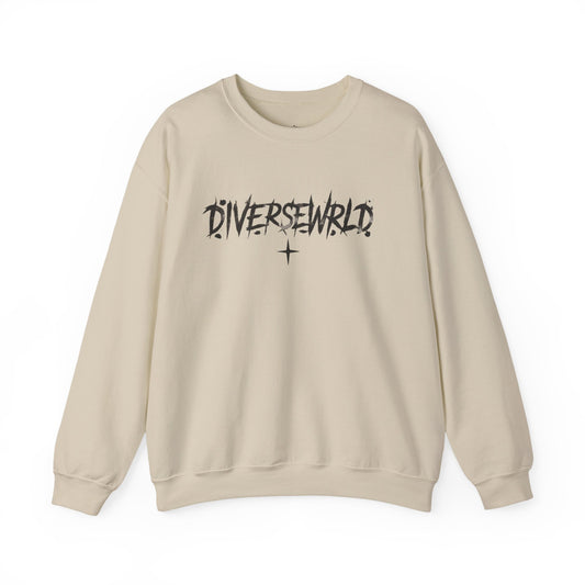 Diverseworld Crewneck Sweatshirt – Grunge Angel Graphic & "Lost in My Mind" Back Print