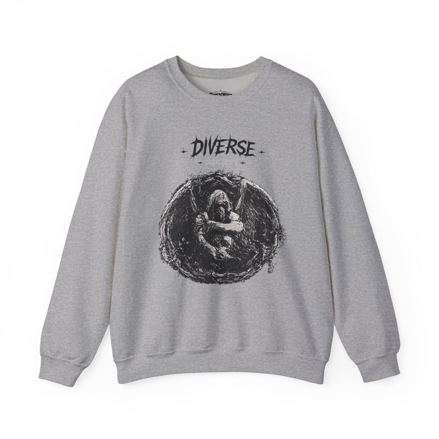 Crewneck Sweatshirt — 'DIVERSE' Artistic Circle Graphic