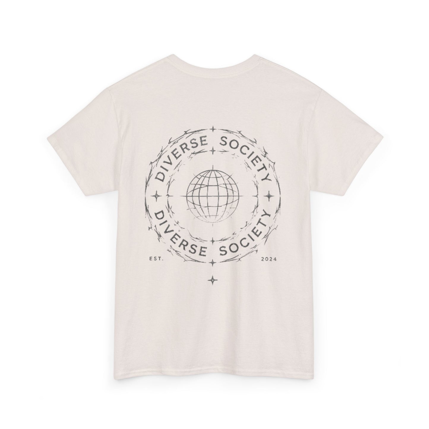 Diverse Society Graphic Tee — Globe Logo Chest + Back Print