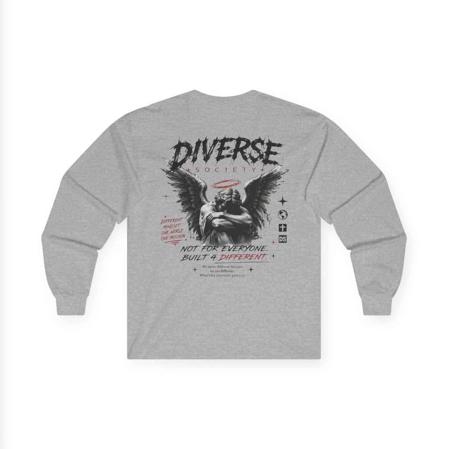 Diversewrld Long Sleeve Tee — Angel Wings Graphic Streetwear