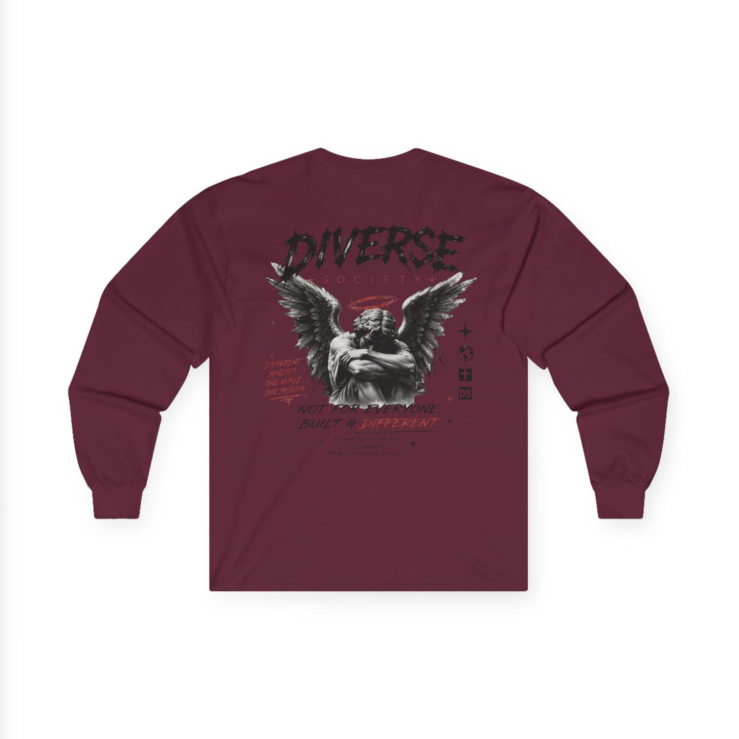 Diversewrld Long Sleeve Tee — Angel Wings Graphic Streetwear