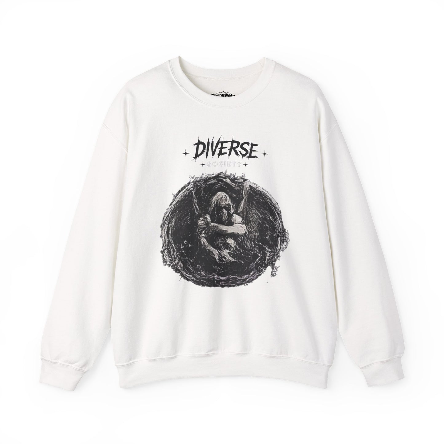 Crewneck Sweatshirt — 'DIVERSE' Artistic Circle Graphic
