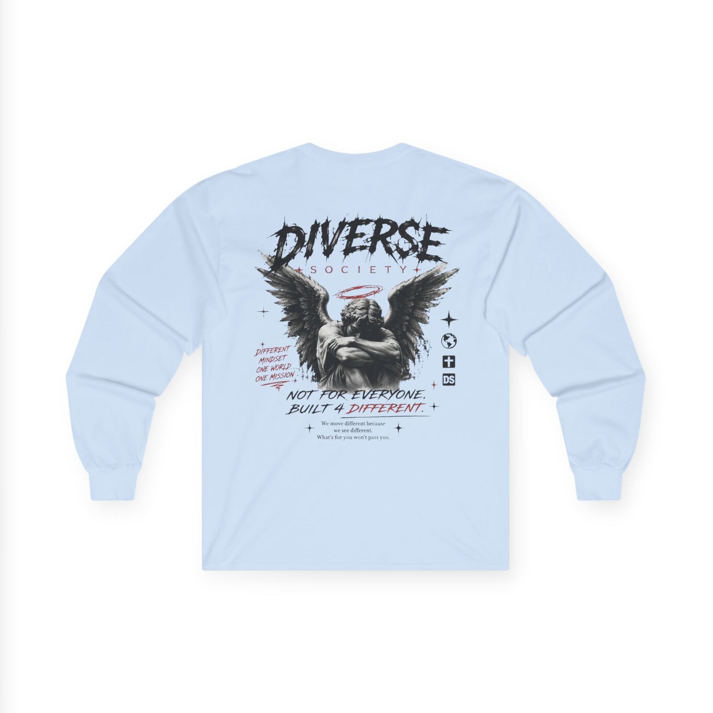 Diversewrld Long Sleeve Tee — Angel Wings Graphic Streetwear