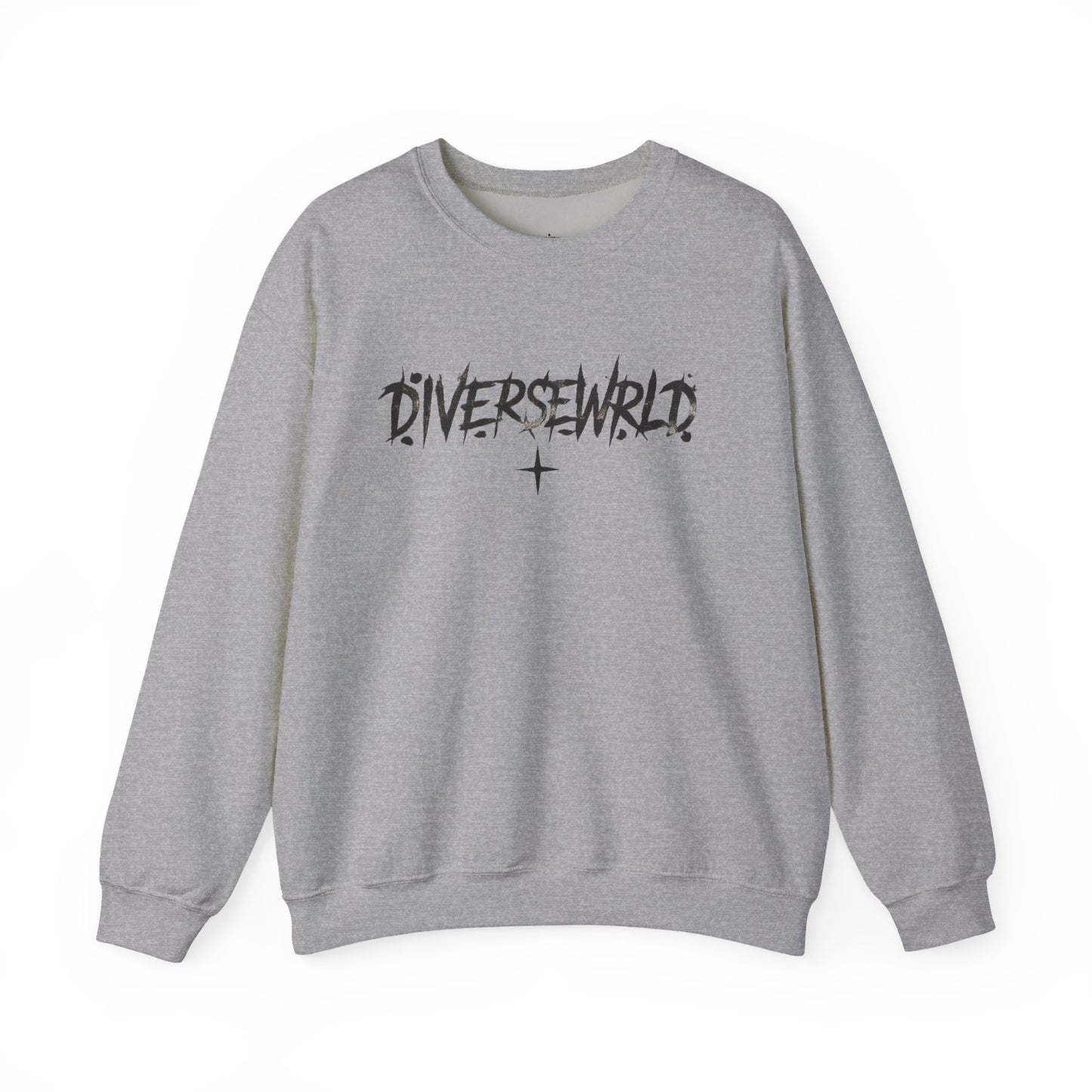 Diverseworld Crewneck Sweatshirt – Grunge Angel Graphic & "Lost in My Mind" Back Print